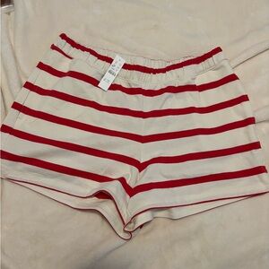Jcrew mariner stripe shorts XL red white